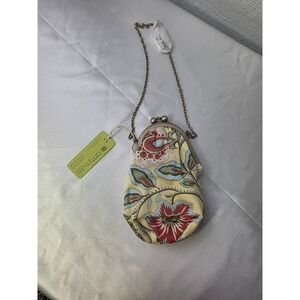 Amy Butler Pretty Lady Mini Crossbody Bag Purse Yellow Floral Chain KissLock NWT